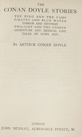 Conan Doyle, Arthur - Works; Sherlock Holmes Long Stories; Sherlock Holmes Short Stories; Historical Romances (2) & Stories, publ. John Murray, full green calf with tooled gilt spines by Bayntun (5 vols)